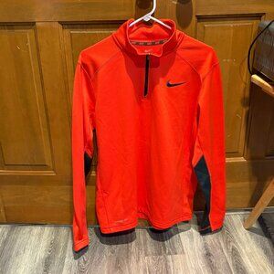 Mens Therma Fit Quarter Zip - Orange - Nike - Size Medium